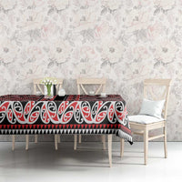 New Zealand Maori Niho Taniwha Tablecloth Whero Mangopare and Puhoro Pattern