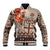 Vintage Bula Fiji Personalised Baseball Jacket Beige Hibiscus Tapa Pattern