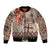 Vintage Bula Fiji Personalised Bomber Jacket Beige Hibiscus Tapa Pattern