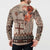 Vintage Bula Fiji Personalised Button Sweatshirt Beige Hibiscus Tapa Pattern