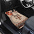 Vintage Bula Fiji Personalised Car Mats Beige Hibiscus Tapa Pattern