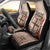 Vintage Bula Fiji Personalised Car Seat Cover Beige Hibiscus Tapa Pattern