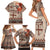 Vintage Bula Fiji Personalised Family Matching Short Sleeve Bodycon Dress and Hawaiian Shirt Beige Hibiscus Tapa Pattern