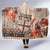 Vintage Bula Fiji Personalised Hooded Blanket Beige Hibiscus Tapa Pattern
