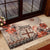 Vintage Bula Fiji Personalised Rubber Doormat Beige Hibiscus Tapa Pattern