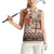 Vintage Bula Fiji Personalised Women Sleeveless Polo Shirt Beige Hibiscus Tapa Pattern