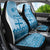 Vintage Bula Fiji Personalised Car Seat Cover Blue Hibiscus Tapa Pattern