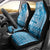 Vintage Bula Fiji Personalised Car Seat Cover Blue Hibiscus Tapa Pattern