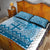 Vintage Bula Fiji Personalised Quilt Bed Set Blue Hibiscus Tapa Pattern