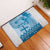 Vintage Bula Fiji Personalised Rubber Doormat Blue Hibiscus Tapa Pattern