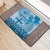 Vintage Bula Fiji Personalised Rubber Doormat Blue Hibiscus Tapa Pattern