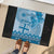 Vintage Bula Fiji Personalised Rubber Doormat Blue Hibiscus Tapa Pattern