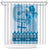 Vintage Bula Fiji Personalised Shower Curtain Blue Hibiscus Tapa Pattern