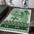 Vintage Bula Fiji Personalised Area Rug Green Hibiscus Tapa Pattern