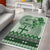 Vintage Bula Fiji Personalised Area Rug Green Hibiscus Tapa Pattern