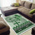 Vintage Bula Fiji Personalised Area Rug Green Hibiscus Tapa Pattern