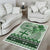 Vintage Bula Fiji Personalised Area Rug Green Hibiscus Tapa Pattern