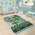 Vintage Bula Fiji Personalised Area Rug Green Hibiscus Tapa Pattern