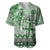 Vintage Bula Fiji Personalised Baseball Jersey Green Hibiscus Tapa Pattern