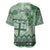 Vintage Bula Fiji Personalised Baseball Jersey Green Hibiscus Tapa Pattern