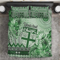 Vintage Bula Fiji Personalised Bedding Set Green Hibiscus Tapa Pattern LT9