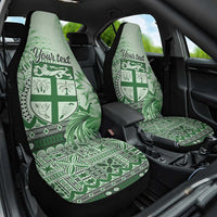 Vintage Bula Fiji Personalised Car Seat Cover Green Hibiscus Tapa Pattern LT9