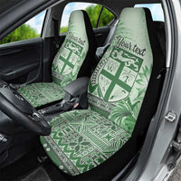 Vintage Bula Fiji Personalised Car Seat Cover Green Hibiscus Tapa Pattern LT9