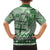 Vintage Bula Fiji Personalised Family Matching Long Sleeve Bodycon Dress and Hawaiian Shirt Green Hibiscus Tapa Pattern