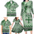 Vintage Bula Fiji Personalised Family Matching Long Sleeve Bodycon Dress and Hawaiian Shirt Green Hibiscus Tapa Pattern