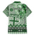 Vintage Bula Fiji Personalised Family Matching Long Sleeve Bodycon Dress and Hawaiian Shirt Green Hibiscus Tapa Pattern