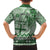 Vintage Bula Fiji Personalised Family Matching Puletasi and Hawaiian Shirt Green Hibiscus Tapa Pattern