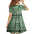 Vintage Bula Fiji Personalised Family Matching Short Sleeve Bodycon Dress and Hawaiian Shirt Green Hibiscus Tapa Pattern