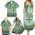 Vintage Bula Fiji Personalised Family Matching Summer Maxi Dress and Hawaiian Shirt Green Hibiscus Tapa Pattern