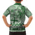 Vintage Bula Fiji Personalised Hawaiian Shirt Green Hibiscus Tapa Pattern