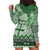 Vintage Bula Fiji Personalised Hoodie Dress Green Hibiscus Tapa Pattern