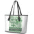 Vintage Bula Fiji Personalised Leather Tote Bag Green Hibiscus Tapa Pattern