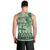 Vintage Bula Fiji Personalised Men Tank Top Green Hibiscus Tapa Pattern