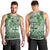 Vintage Bula Fiji Personalised Men Tank Top Green Hibiscus Tapa Pattern