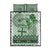 Vintage Bula Fiji Personalised Quilt Bed Set Green Hibiscus Tapa Pattern