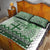 Vintage Bula Fiji Personalised Quilt Bed Set Green Hibiscus Tapa Pattern