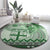 Vintage Bula Fiji Personalised Round Carpet Green Hibiscus Tapa Pattern