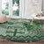 Vintage Bula Fiji Personalised Round Carpet Green Hibiscus Tapa Pattern