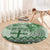 Vintage Bula Fiji Personalised Round Carpet Green Hibiscus Tapa Pattern