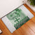 Vintage Bula Fiji Personalised Rubber Doormat Green Hibiscus Tapa Pattern