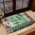 Vintage Bula Fiji Personalised Rubber Doormat Green Hibiscus Tapa Pattern