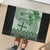 Vintage Bula Fiji Personalised Rubber Doormat Green Hibiscus Tapa Pattern