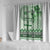 Vintage Bula Fiji Personalised Shower Curtain Green Hibiscus Tapa Pattern