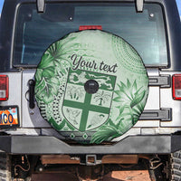 Vintage Bula Fiji Personalised Spare Tire Cover Green Hibiscus Tapa Pattern LT9