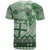 Vintage Bula Fiji Personalised T Shirt Green Hibiscus Tapa Pattern