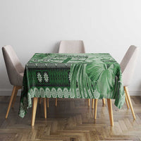 Vintage Bula Fiji Personalised Tablecloth Green Hibiscus Tapa Pattern LT9